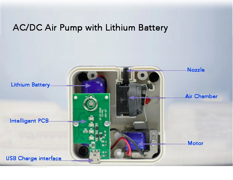 AC/DC Automatic Emergency Battery Backup Aquarium Air Pump 2 Outlets