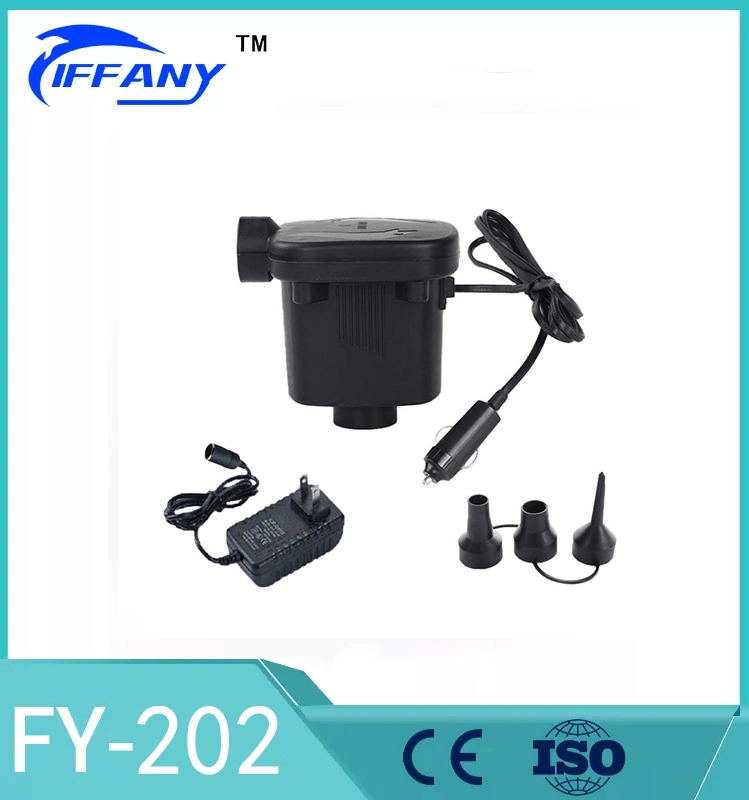 CE RoHS FC 2 -Way DC Home and Car Use Air Pump Electric for Air Mattress, Air Sofa, Air Swimming Ring Fy-202